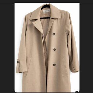 Vintage Calvin Klein Classic Trench Coat Neutral Beige Size 10